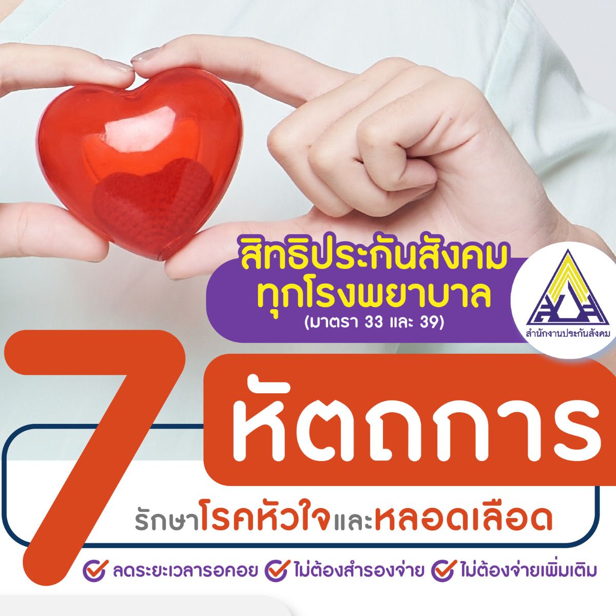 สิทธิประกันสังคมทุกโรงพยาบาล รักษาโรคหัวใจและหลอดเลือด 7 หัตถการ