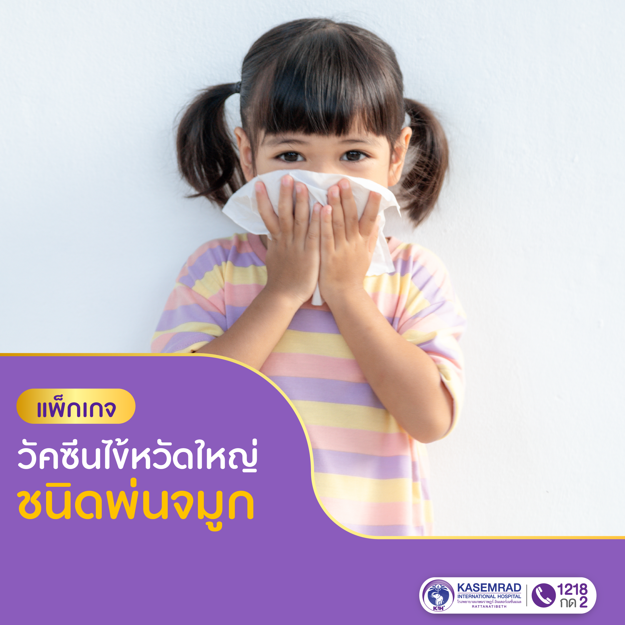 แพ็กเกจ วัคซีนป้องกันไข้หวัดใหญ่ชนิดพ่นจมูก